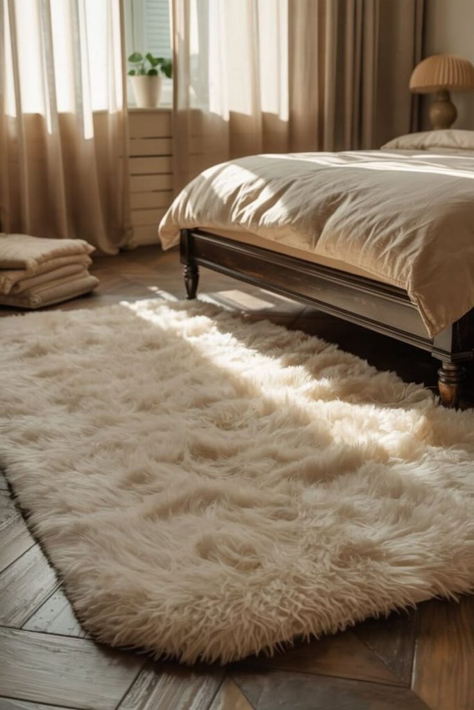 Shaggy rug nostalgic millennium bedroom.