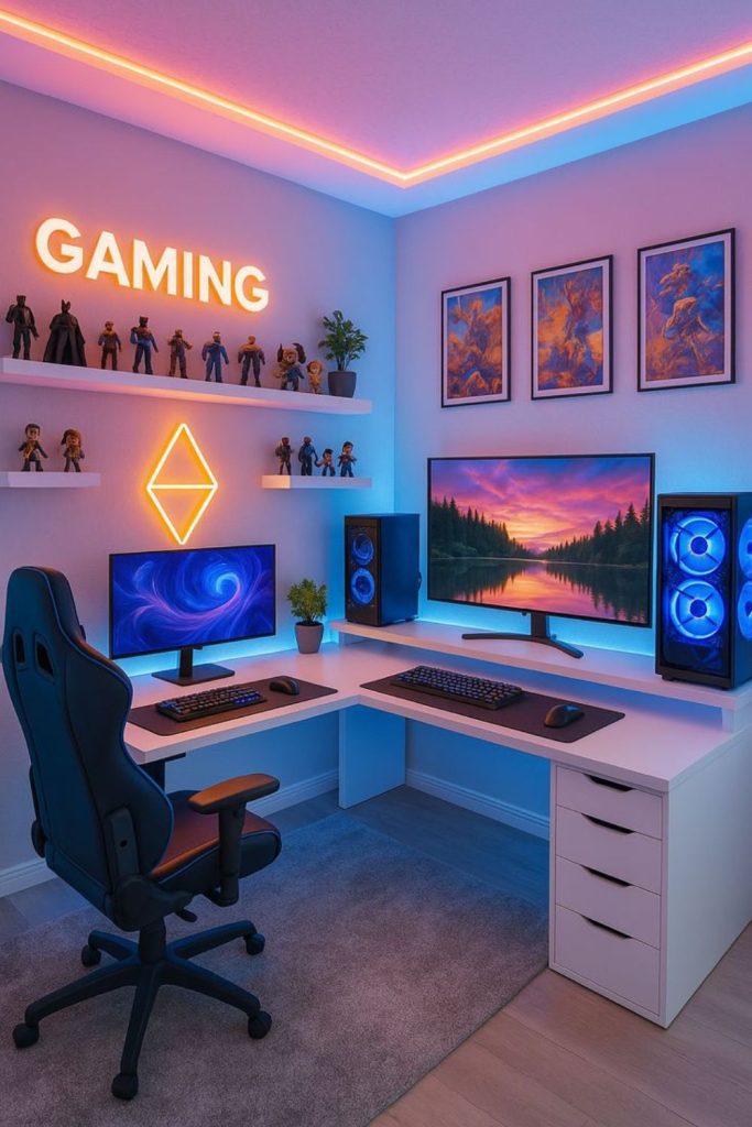 Professional streaming and gaming setup.