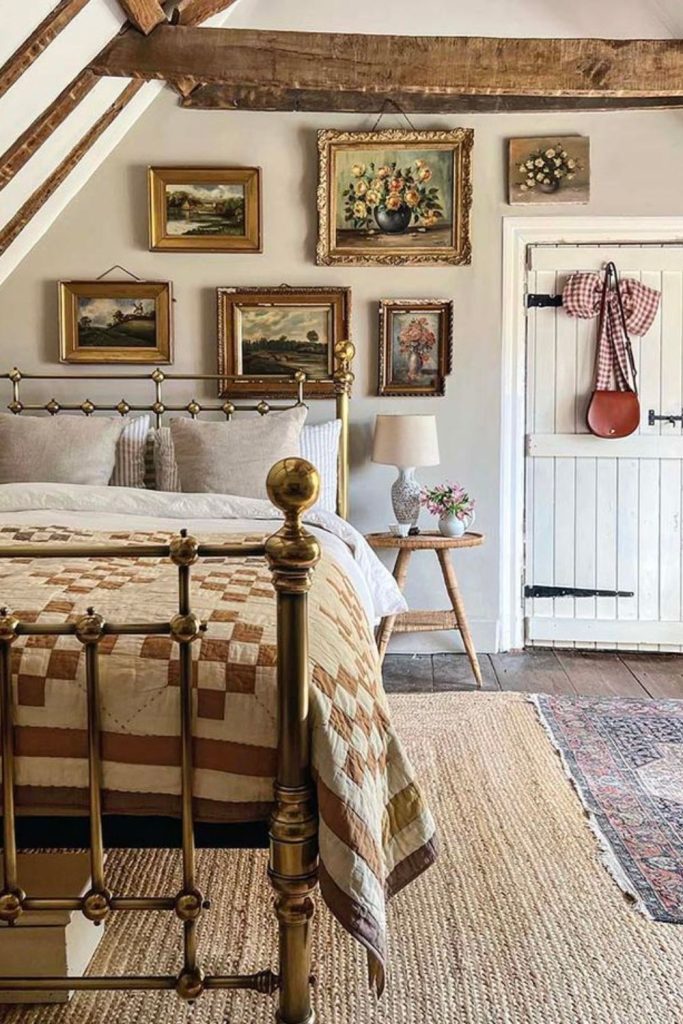 Timeless cottage bedroom with elegant details