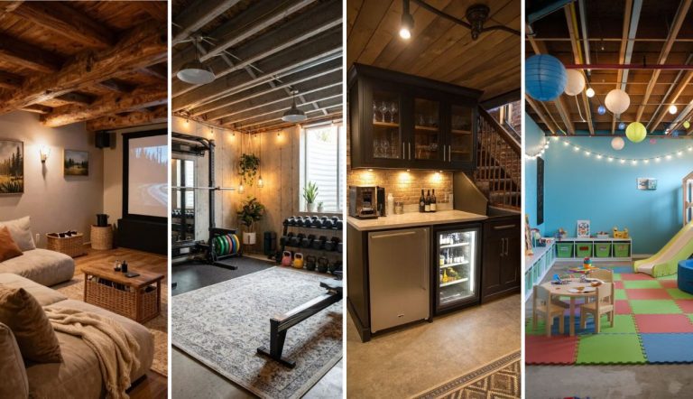 32 Unfinished Basement Ideas on a Budget