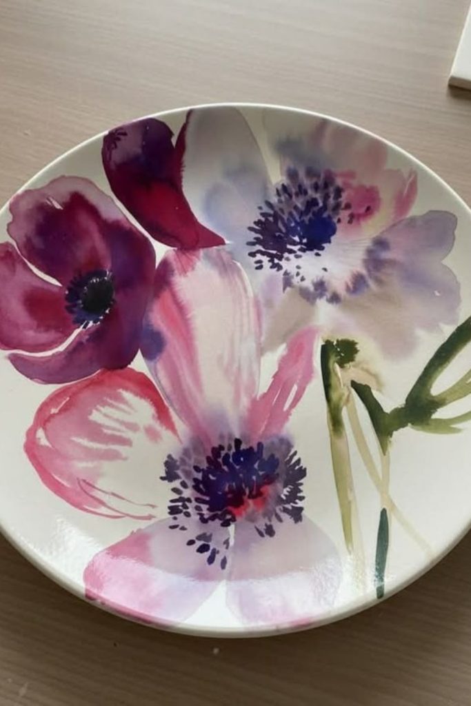 Abstract floral explosion ceramic art.