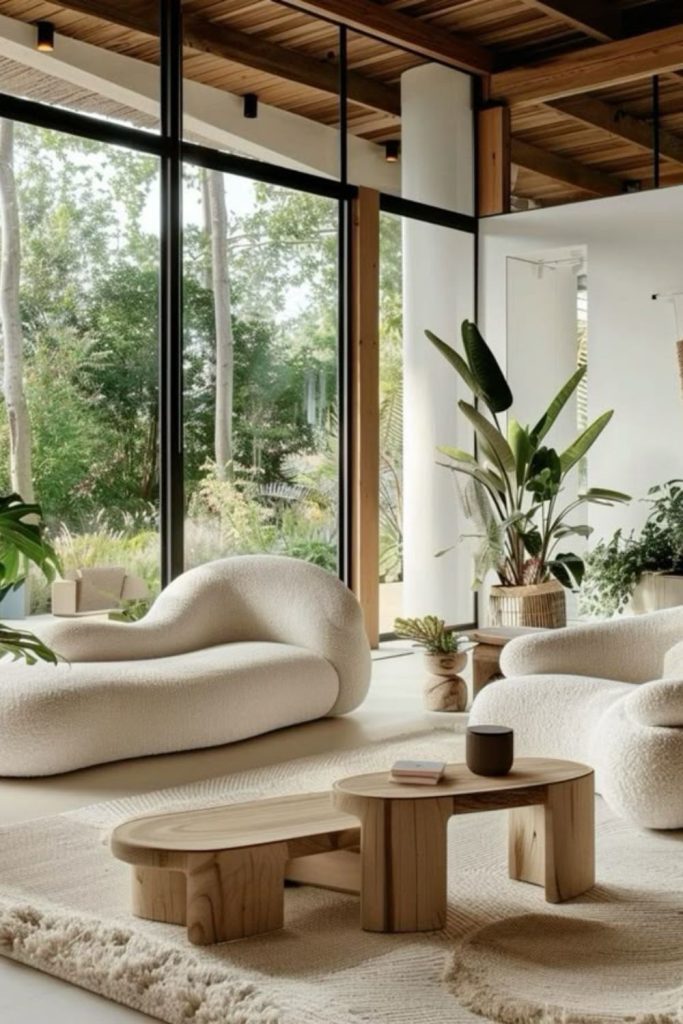 Biophilic broken plan living room retreat.