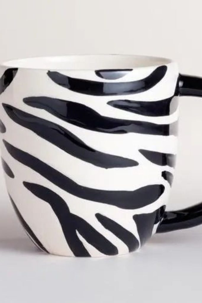 Black white zebra pottery pattern.