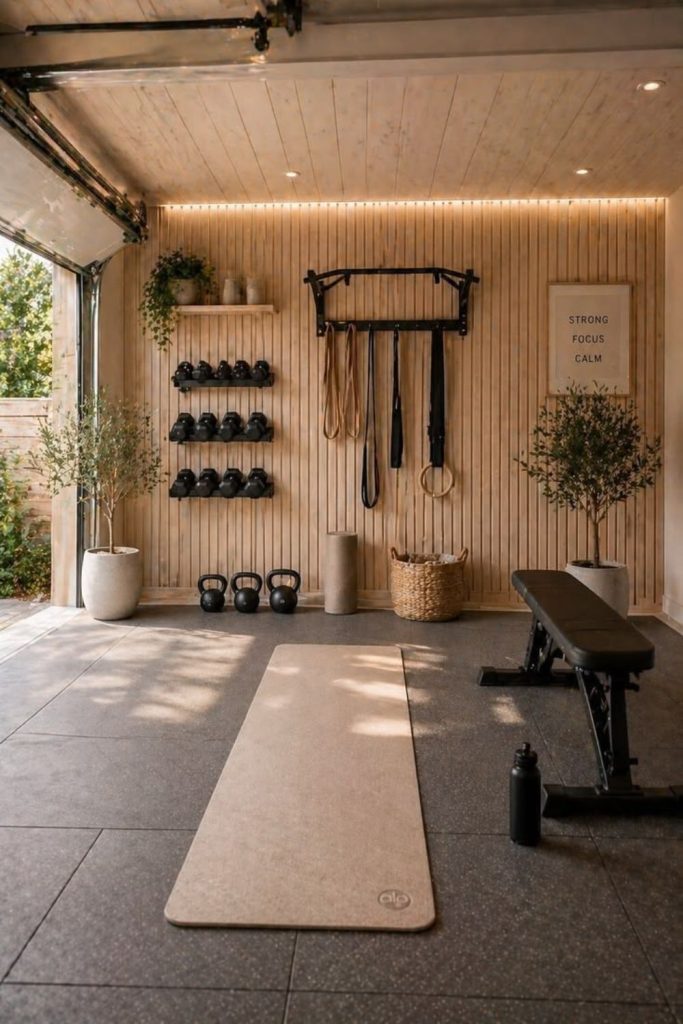 Boutique style home fitness studio.
