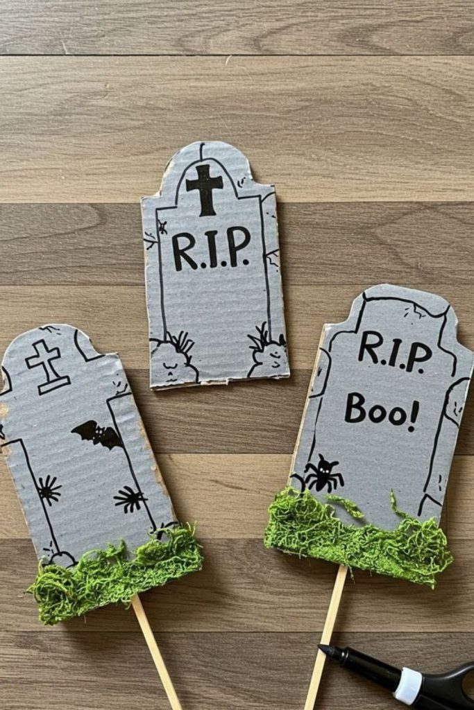 Cardboard tombstone Halloween cemetery decorations