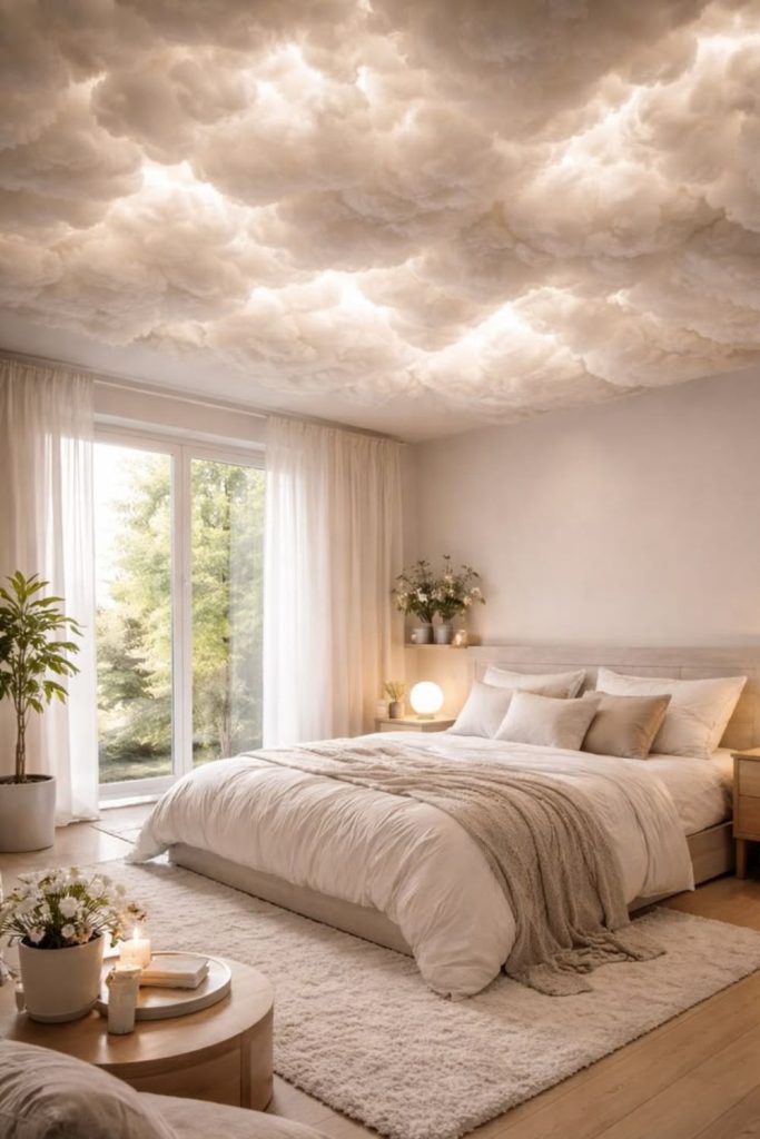 Soft ivory cloud-inspired cozy bedroom.