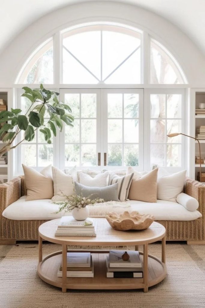 Coastal boho cozy window lounge.