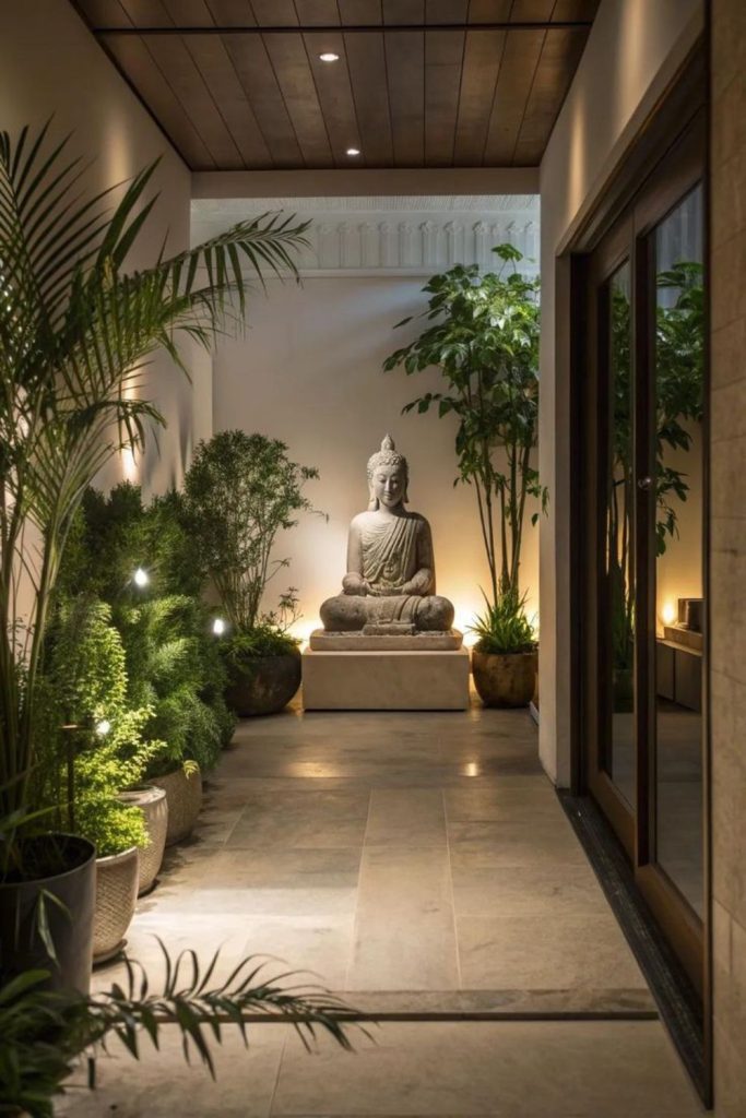 Compact Zen style house exterior.