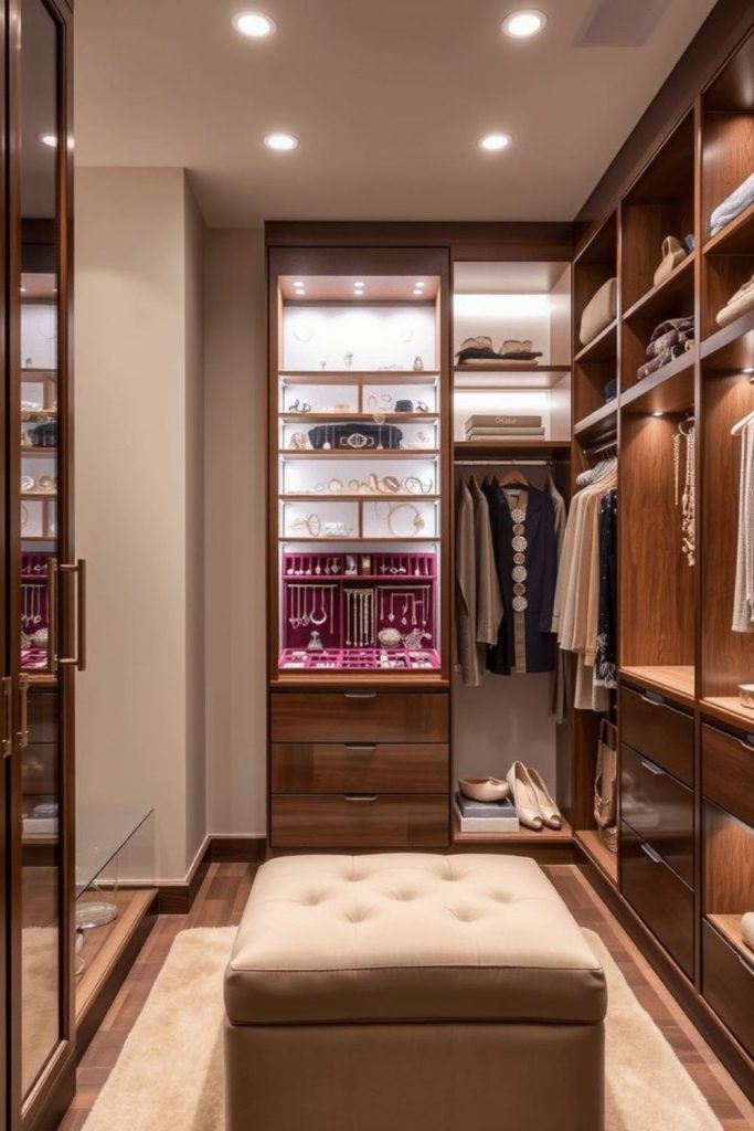 Fashion editor-inspired wardrobe gallery interior.