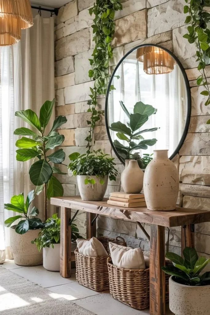Botanical entryway with lush greenery