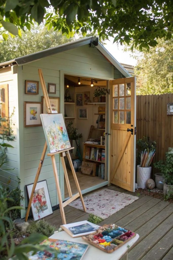 Creative garden room craft space.