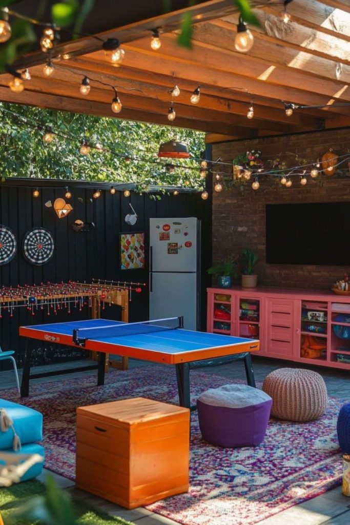 Fun garden room games lounge.