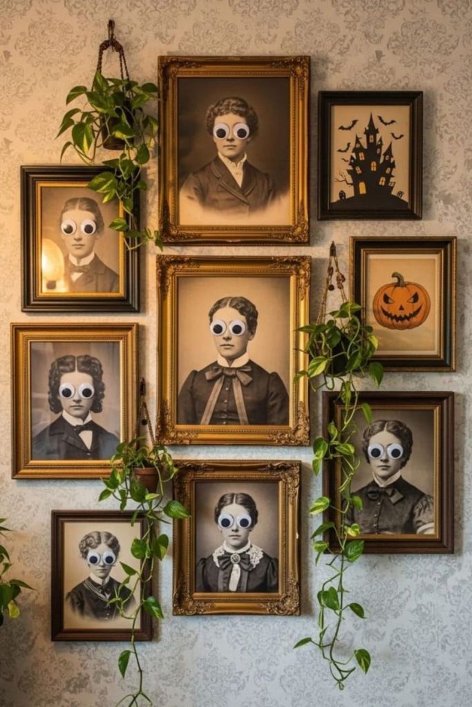 Haunted vintage portrait gallery wall decor