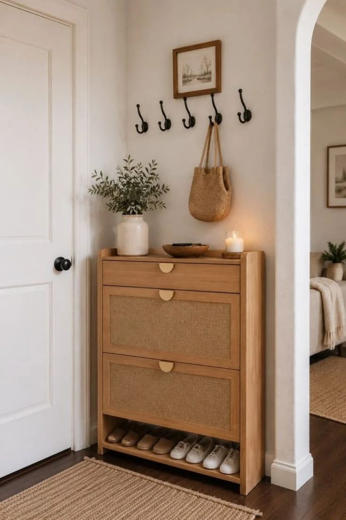 Stylish entryway with hidden storage