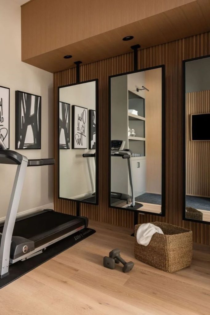 Dedicated home cardio studio setup.