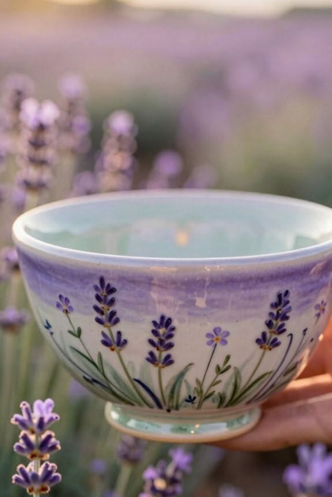 Lavender field pottery painting inspiration.