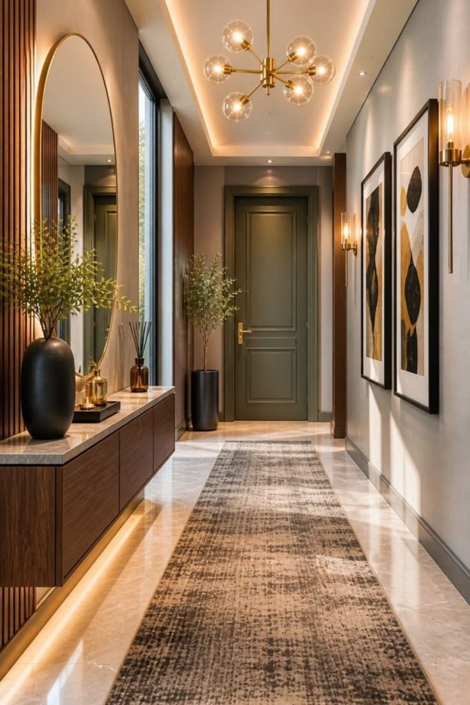 Luxurious entryway with hotel-inspired decor
