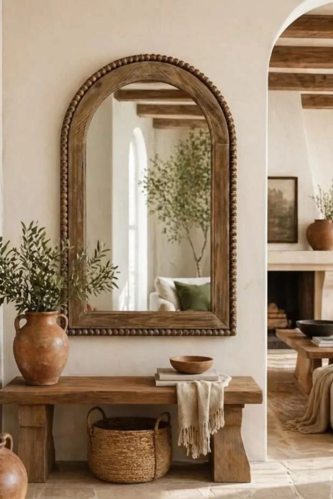 Mediterranean entryway with terracotta accents