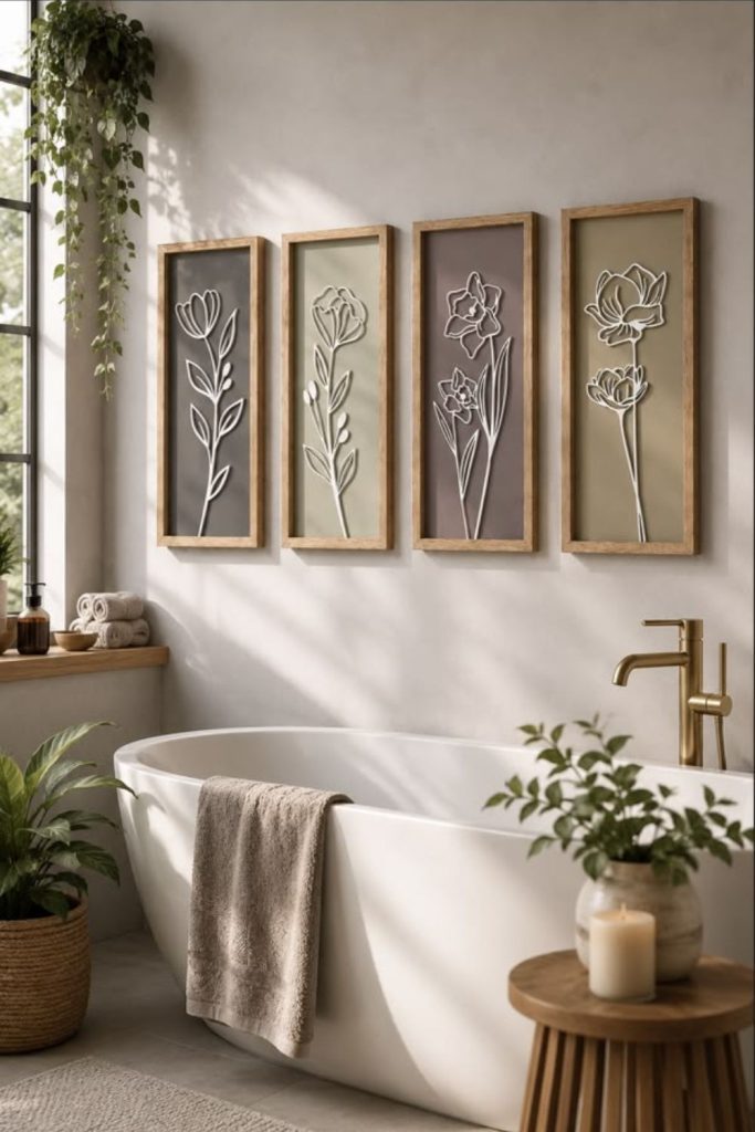 Minimalist line art bathroom gallery