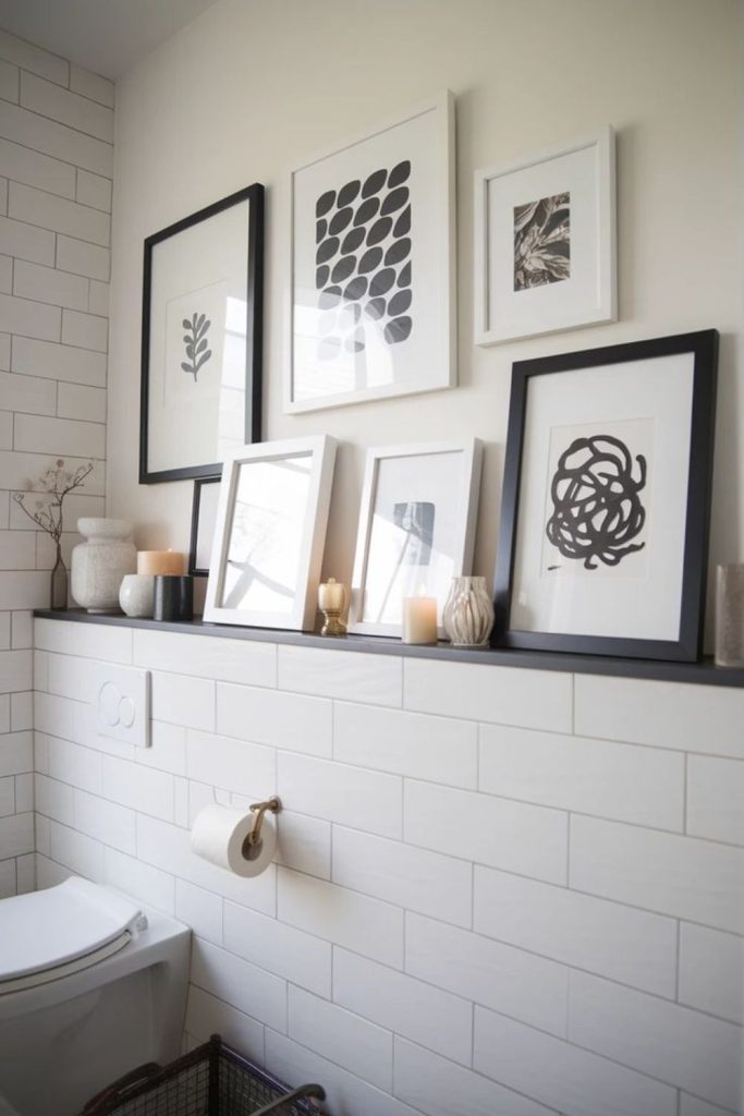 Monochrome photography bathroom gallery grid