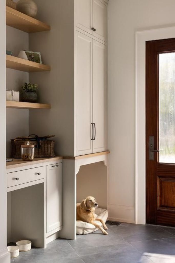 Dog-friendly mudroom storage station