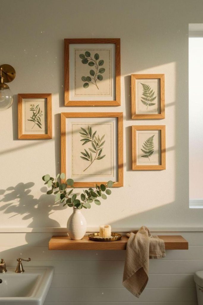 Nature photography bathroom gallery display