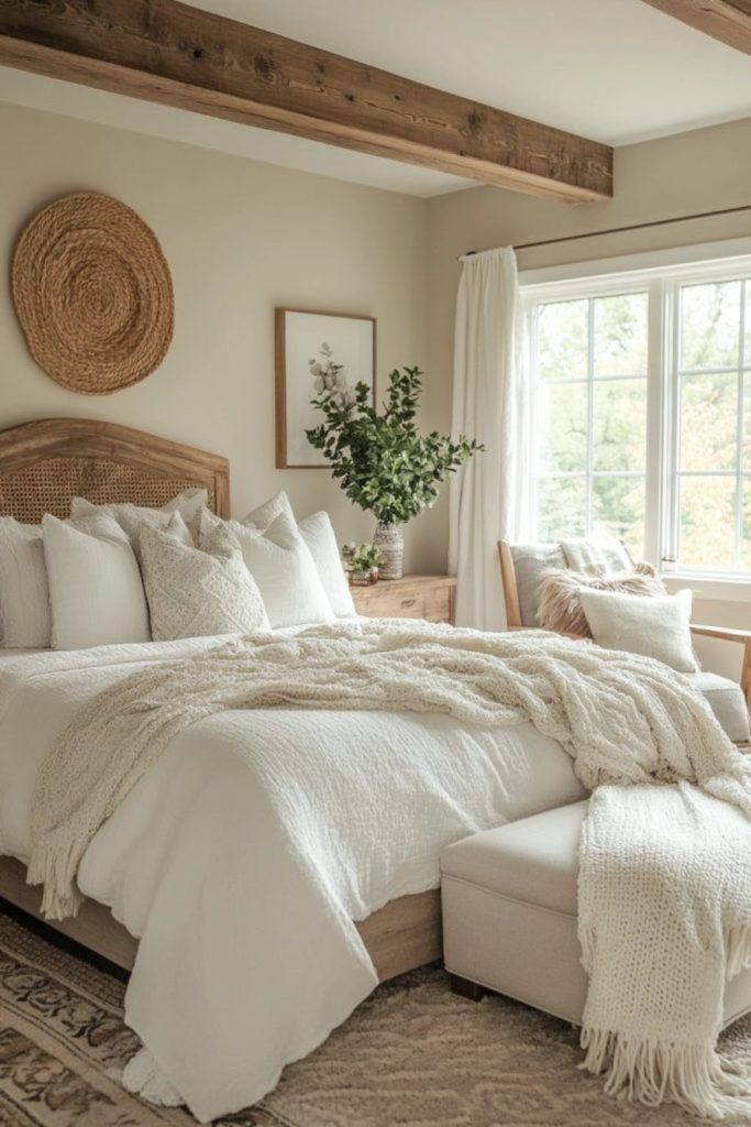 Nordic timber modern luxury bedroom design.