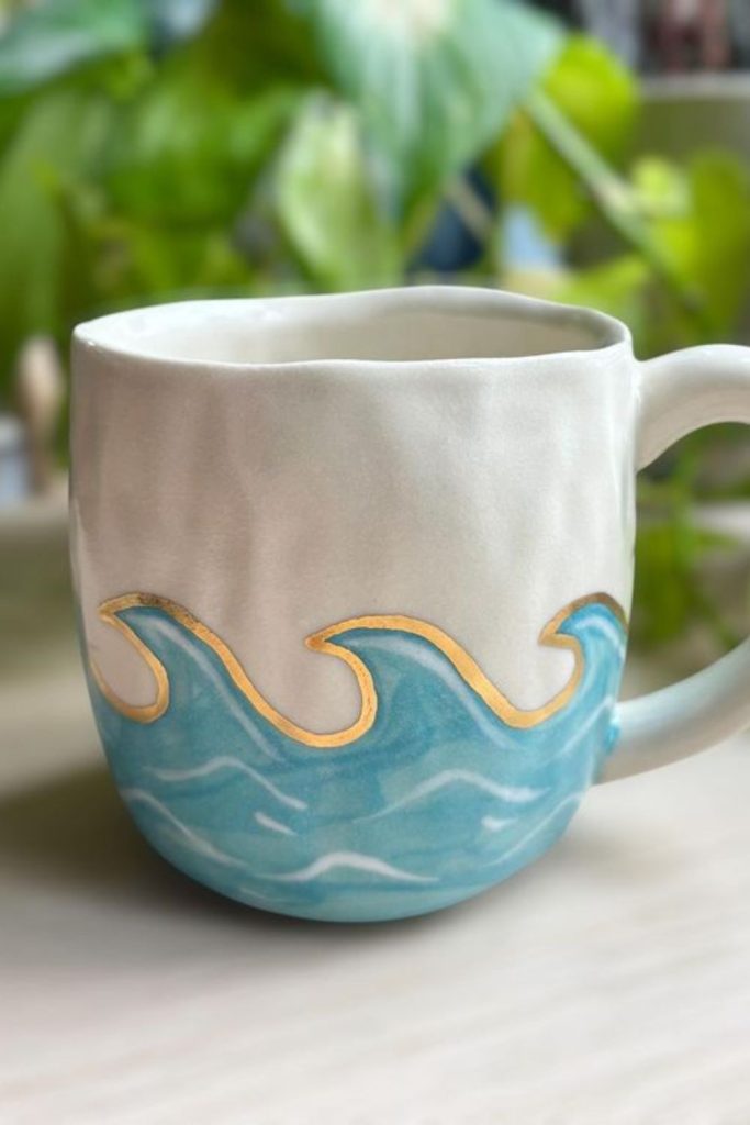 Ocean tide ceramic art design.