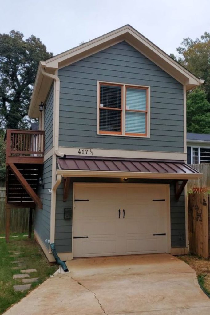 Old garage converted tiny house.