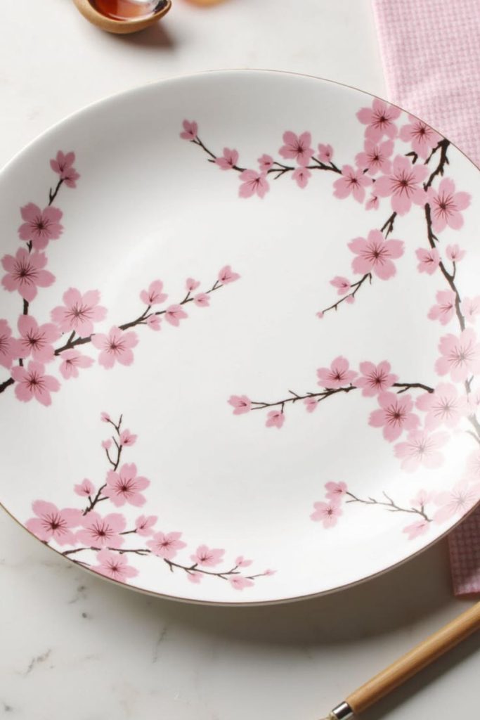 Peach blossom ceramic painting design.