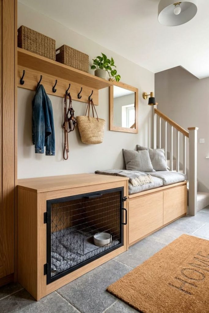 Pet-friendly boot room with practical storage.