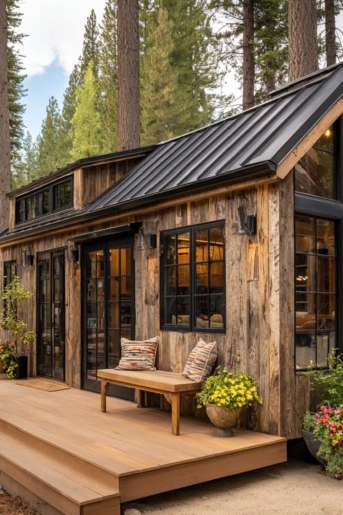 Reclaimed barn wood tiny cottage.