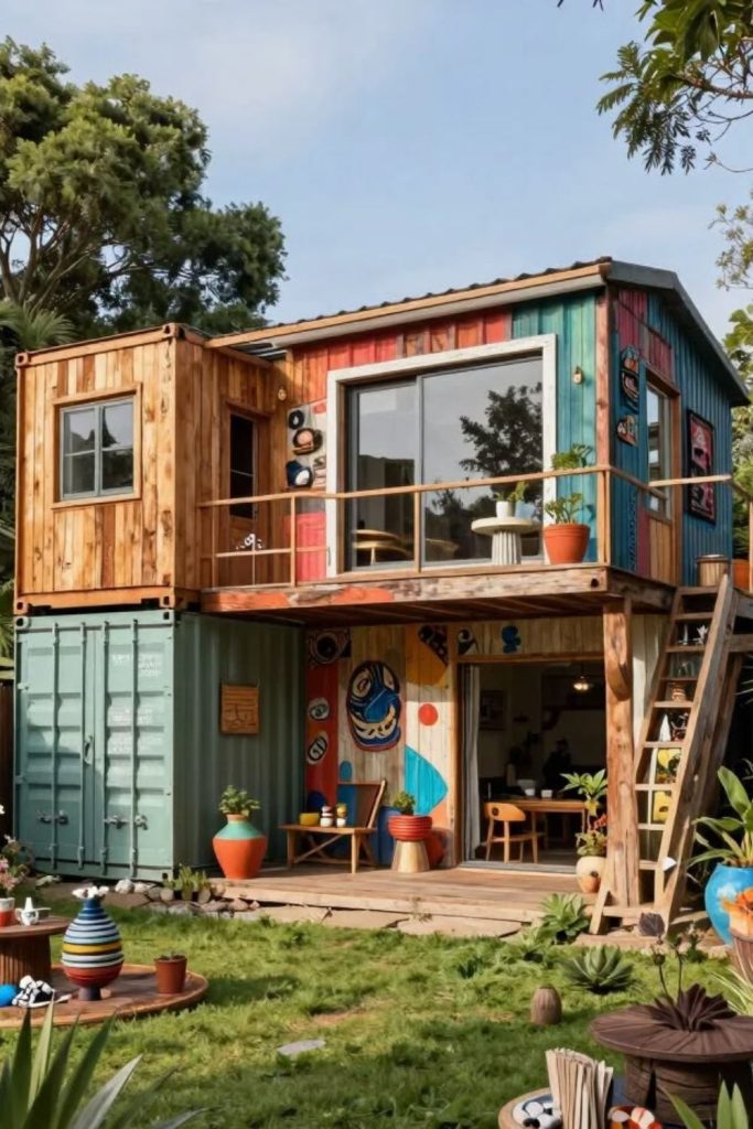 Recycled container style tiny cottage.