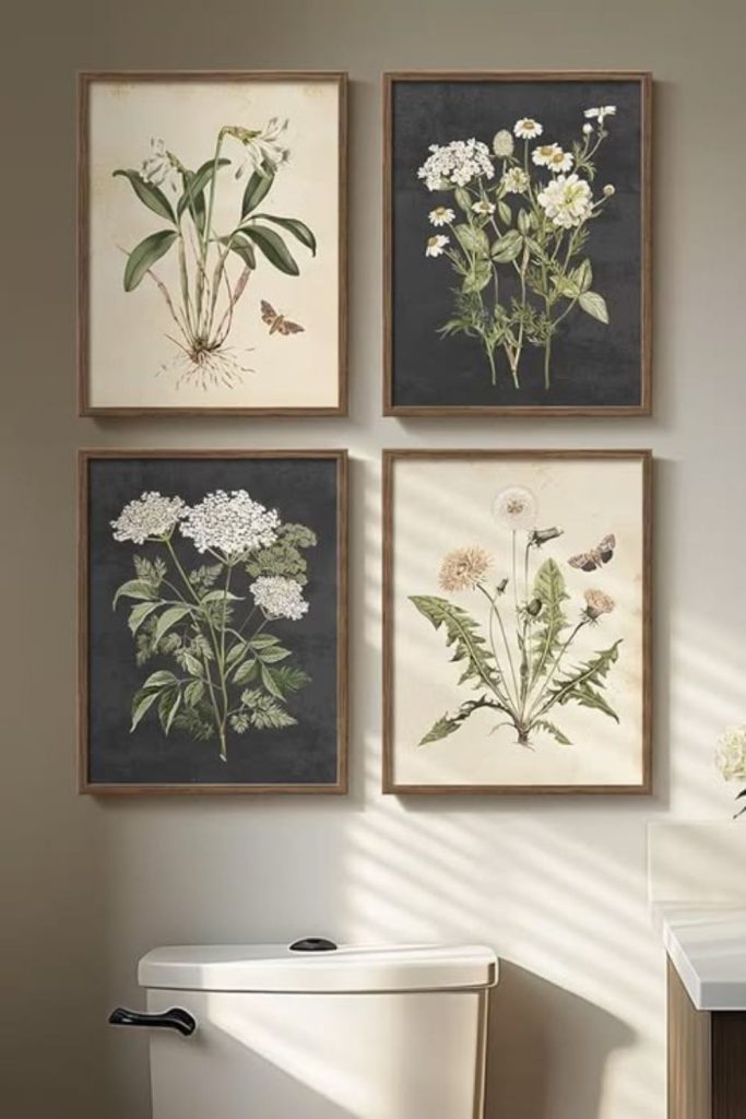 Rustic farmhouse bathroom frame collection