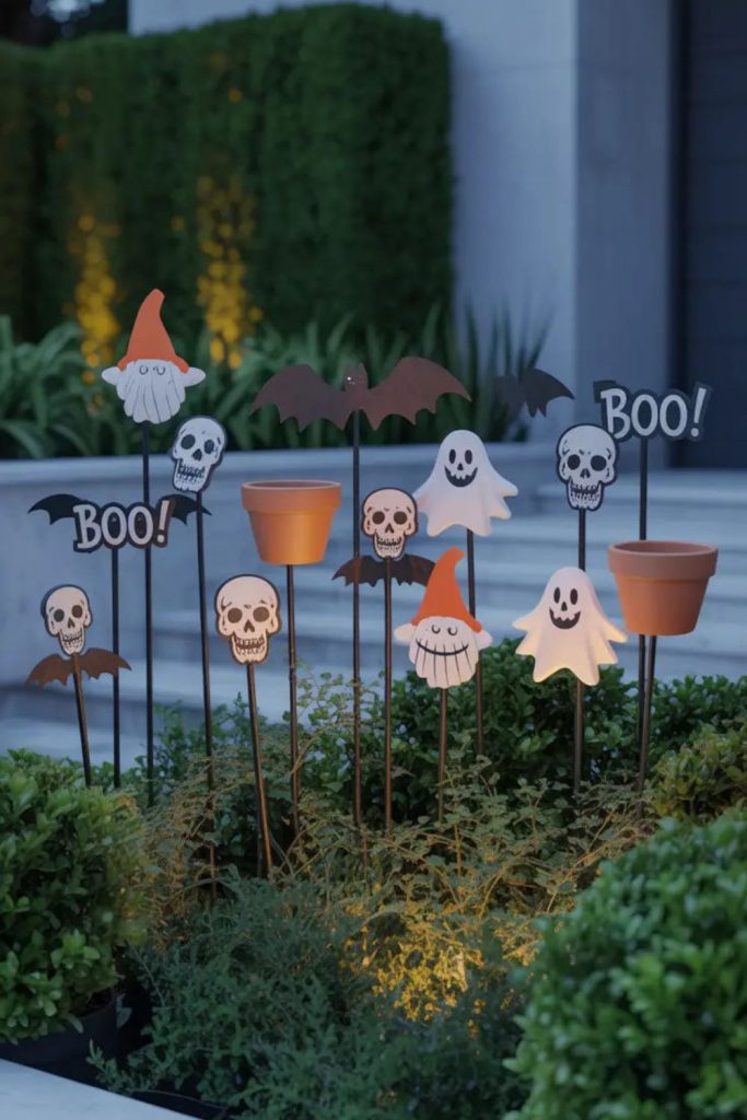 Skeleton Halloween garden stake decorations