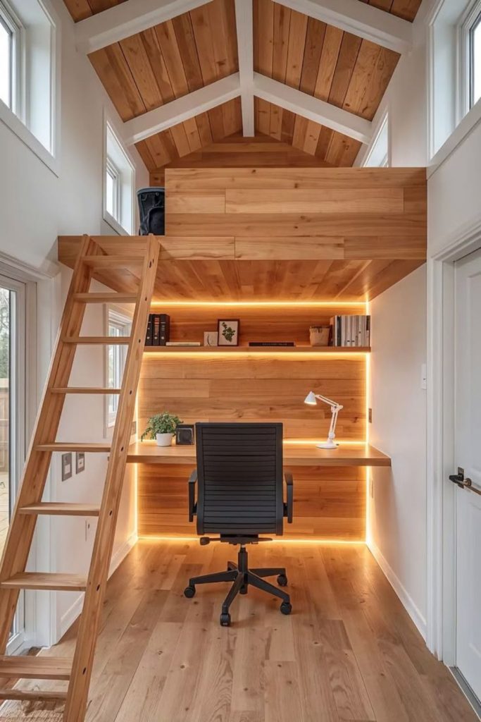 Tiny home with loft office.