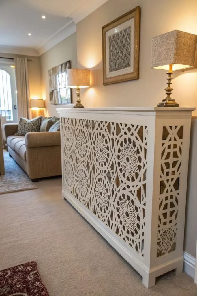 Arched Victorian inspired radiator cover.