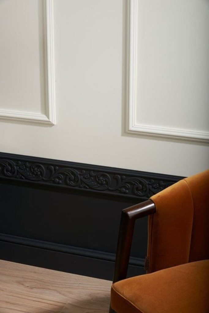 Architectural blackline dado rail interior.
