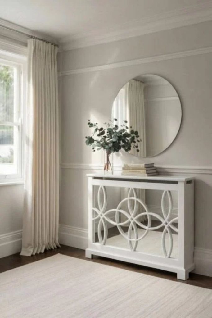 Art Deco fan grille radiator cover.