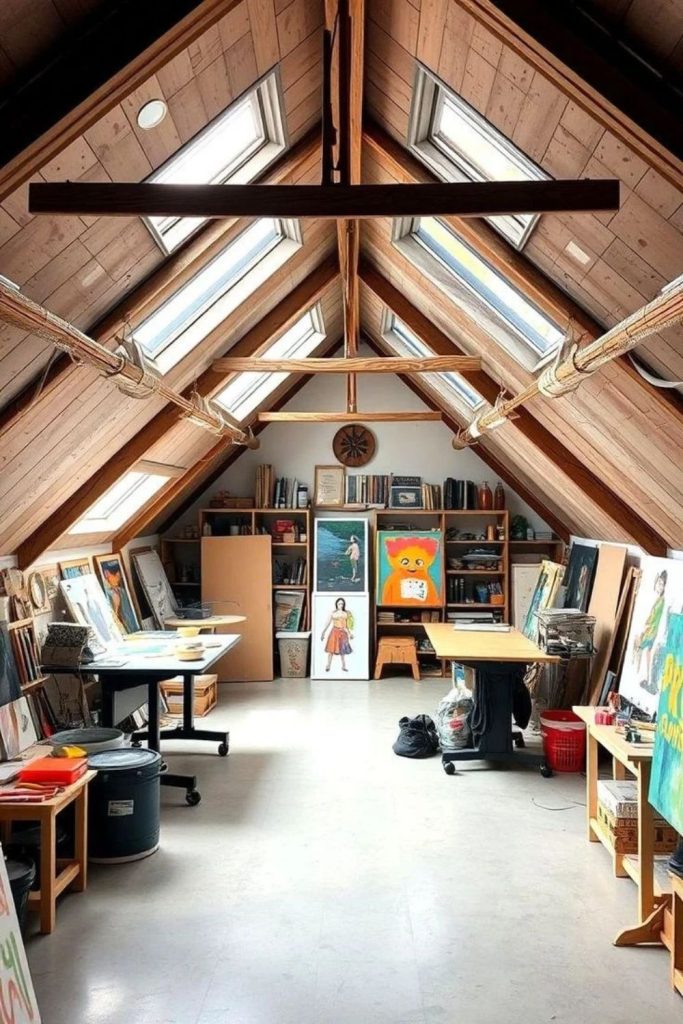 Artistic loft gallery interior design