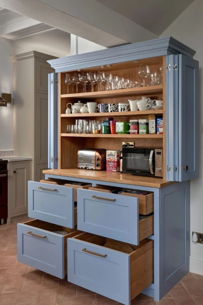 Bespoke pantry workstation with preparation counter.