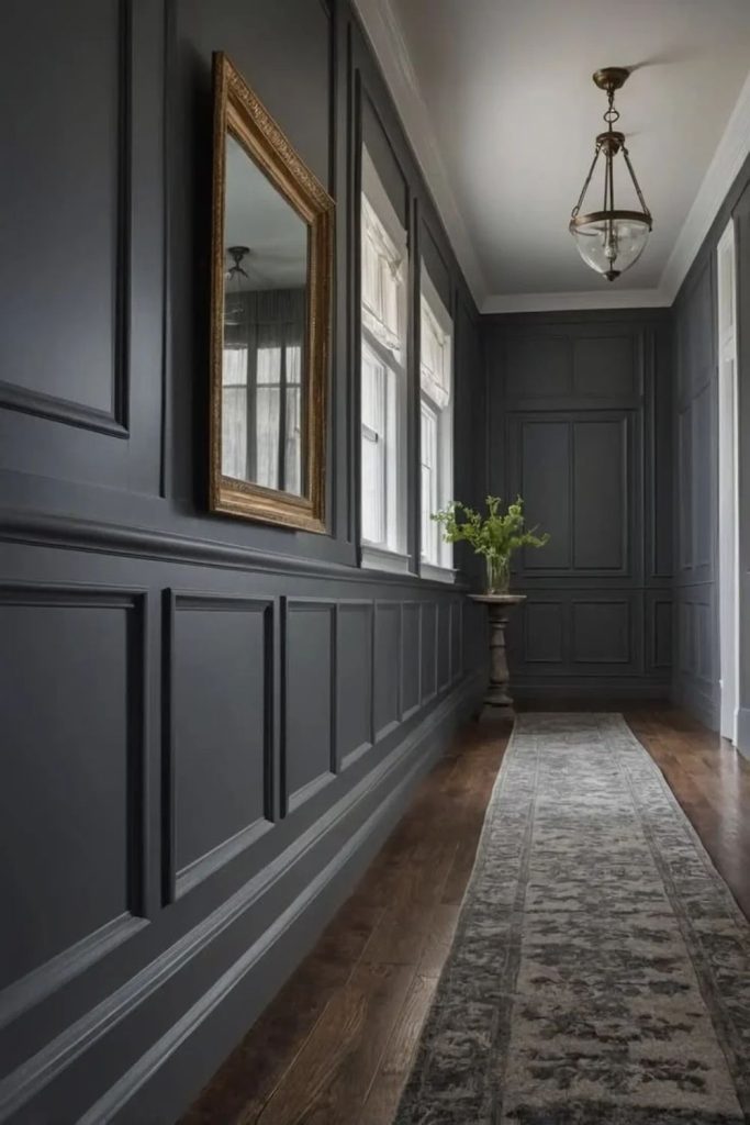 Charcoal statement dado rail interior.