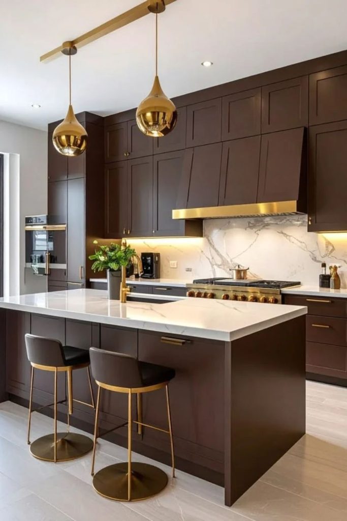 Chocolate cocoa luxe kitchen design