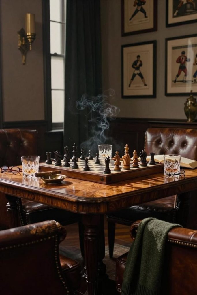 Classic chess inspired games room
