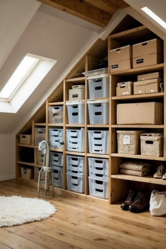 Clever eaves storage loft design