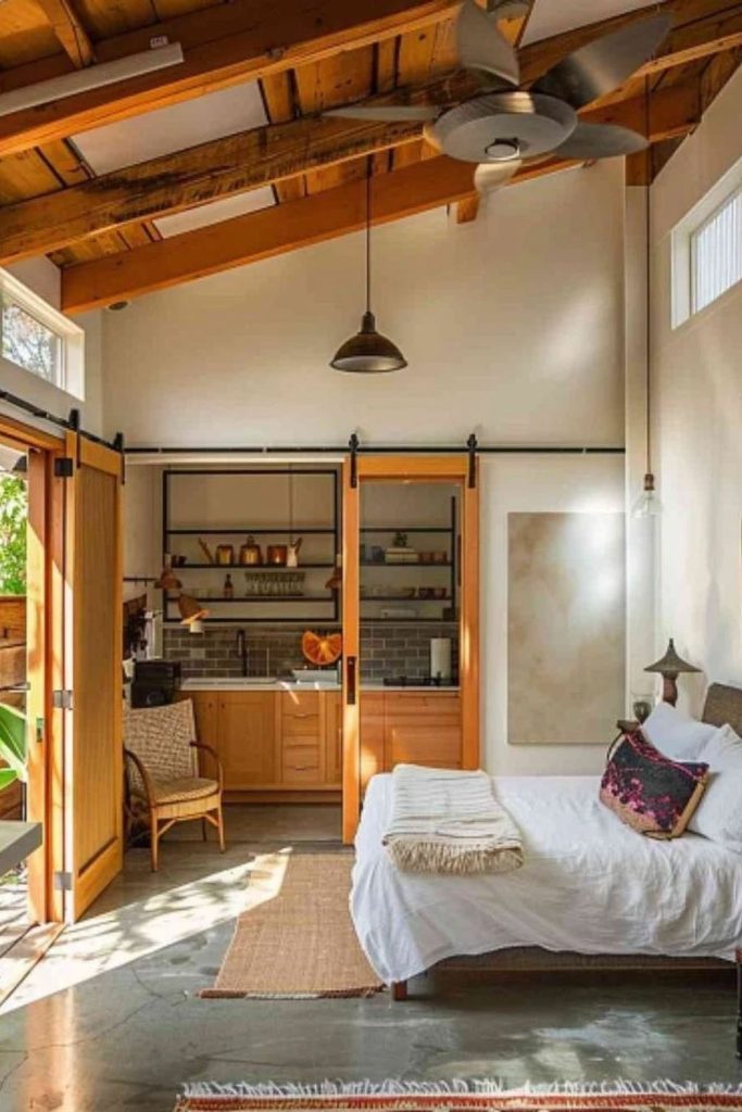 Compact apartment garage conversion suite