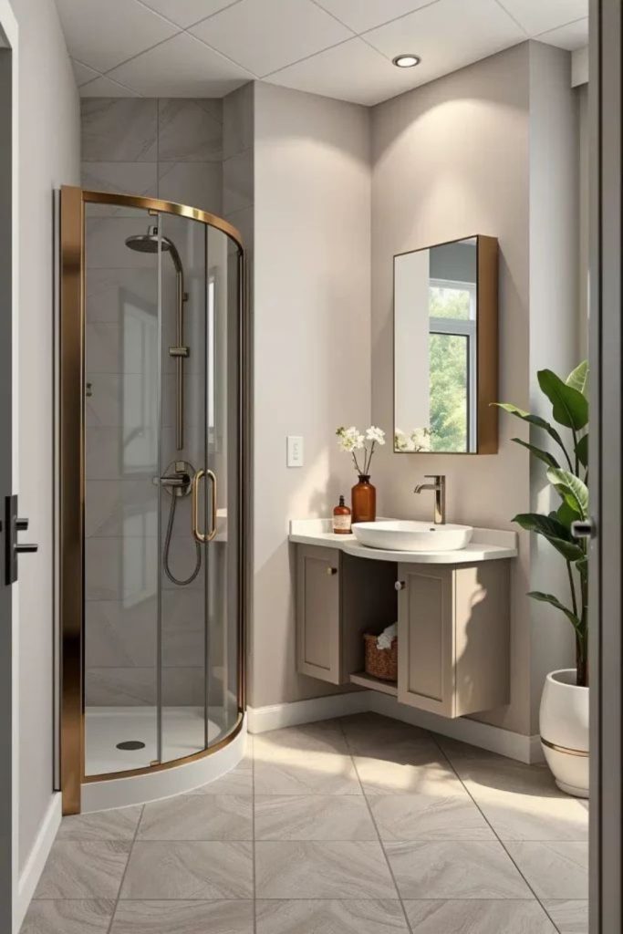 Small functional ensuite bathroom design.