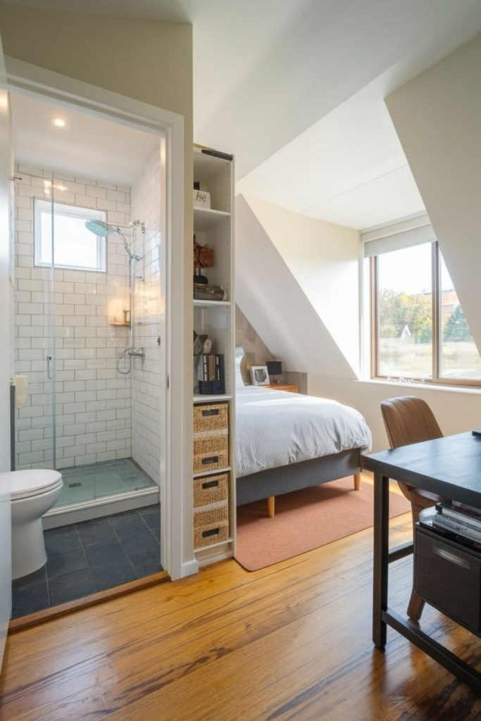Compact loft guest suite design