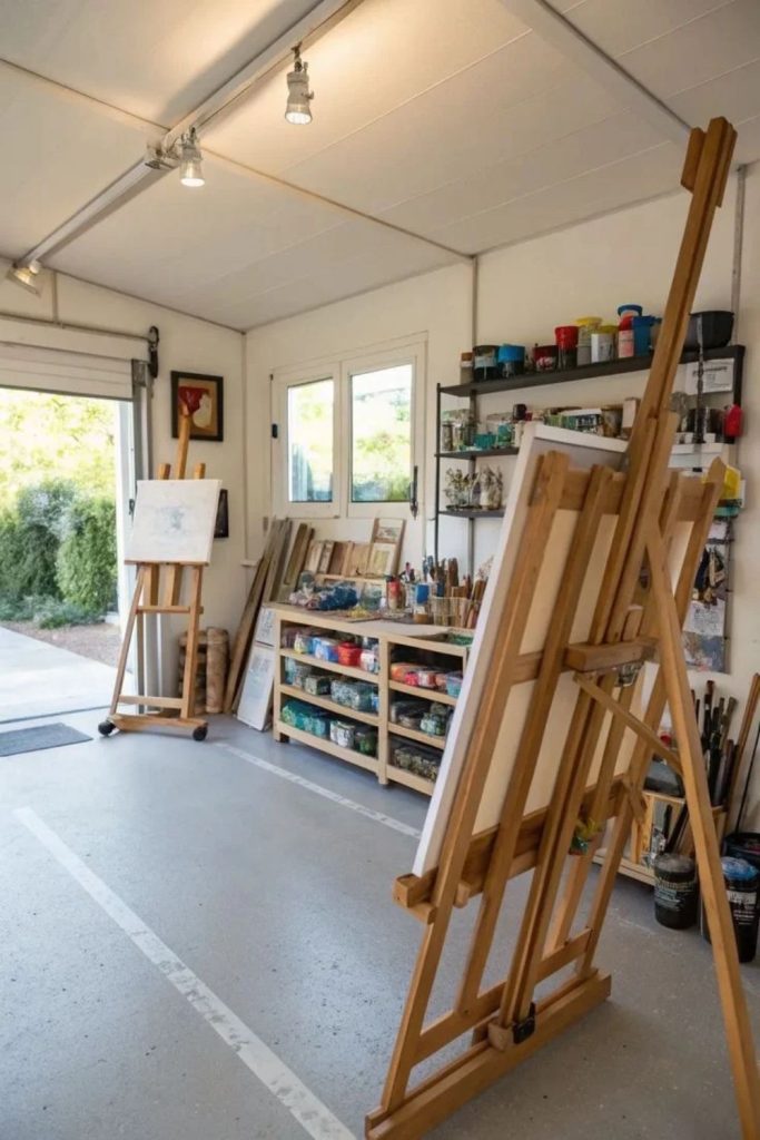 Creative art studio garage conversion