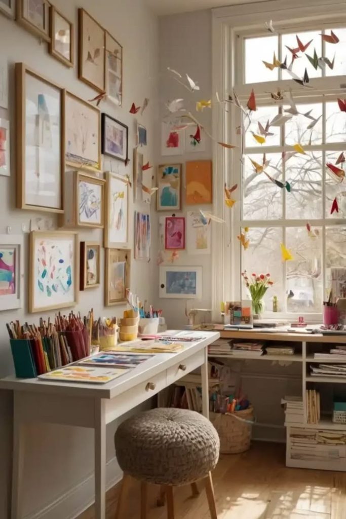 Creative artist studio playroom setup.